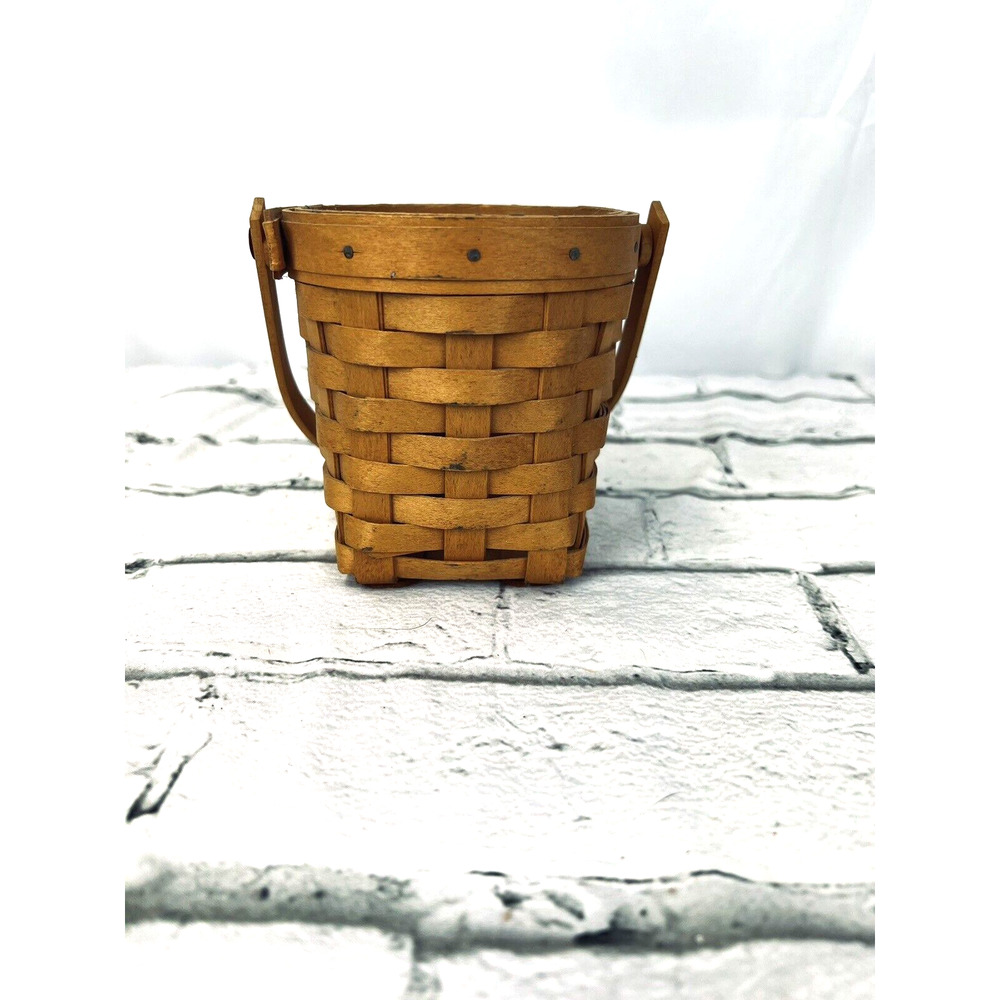 2002 Longaberger Horizon of‎ Hope Basket w/Swinging Handle 4"RD x 4.25"H